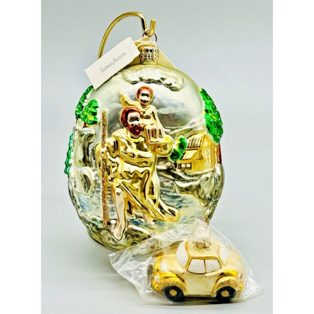 Patricia Breen Saint Christopher Patron of Travel Car 2 Piece Ornament Christmas